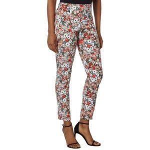 NWT Krazy Larry Leggings Women 10 Floral Print Elastic Waist Ankle Pants